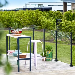 Best Plus Stålstolpe rund m/fod  Ø42,4 mmx96 cm  inkl. 1 stk. stolpeafdækning/bolte