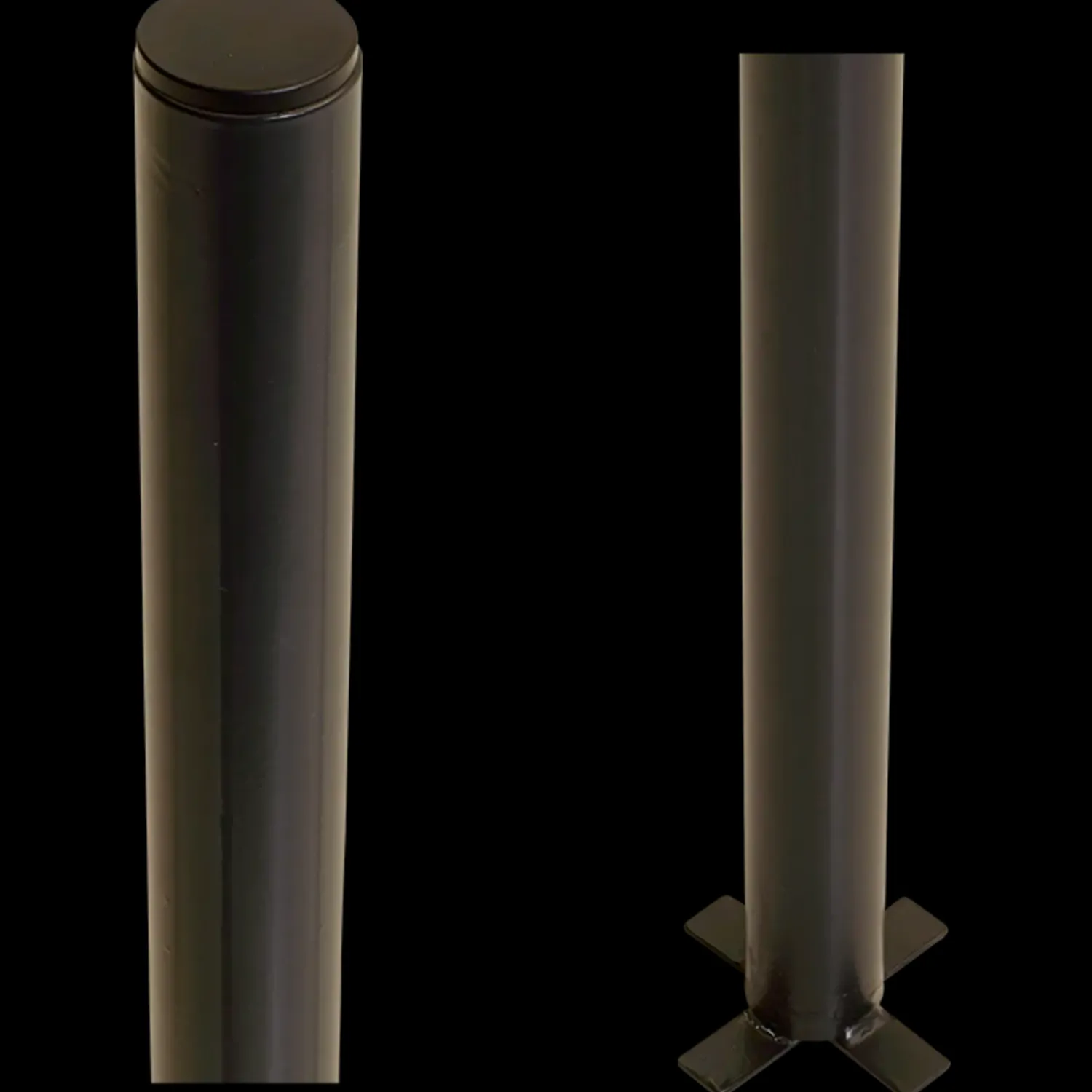 Outlet Plus stålstolpe rund t/nedgravning Ø42,4mm x 186 cm sort