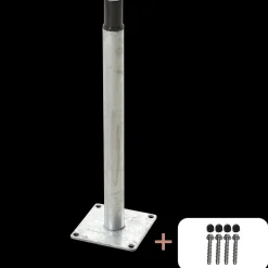 Plus Tilbehør Til Hegn^Stolpefod til kompositstolpe m/skruer  til fundament max. hegnshøjde 145 cm