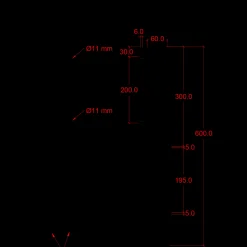 Plus stolpefod t/nedstøbning hjørne 9x9 cm sort