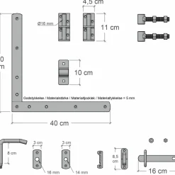 New Plus Tangent Enkeltlåge inkl. beslag  95x180 cm hvid
