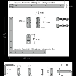 Plus Havelåger^Tangent Enkeltlåge inkl. beslag 95x140 cm hvid