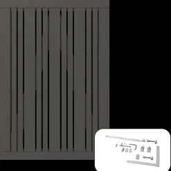 Plus Havelåger^Tangent Enkeltlåge inkl. beslag 95x140 cm umbragrå