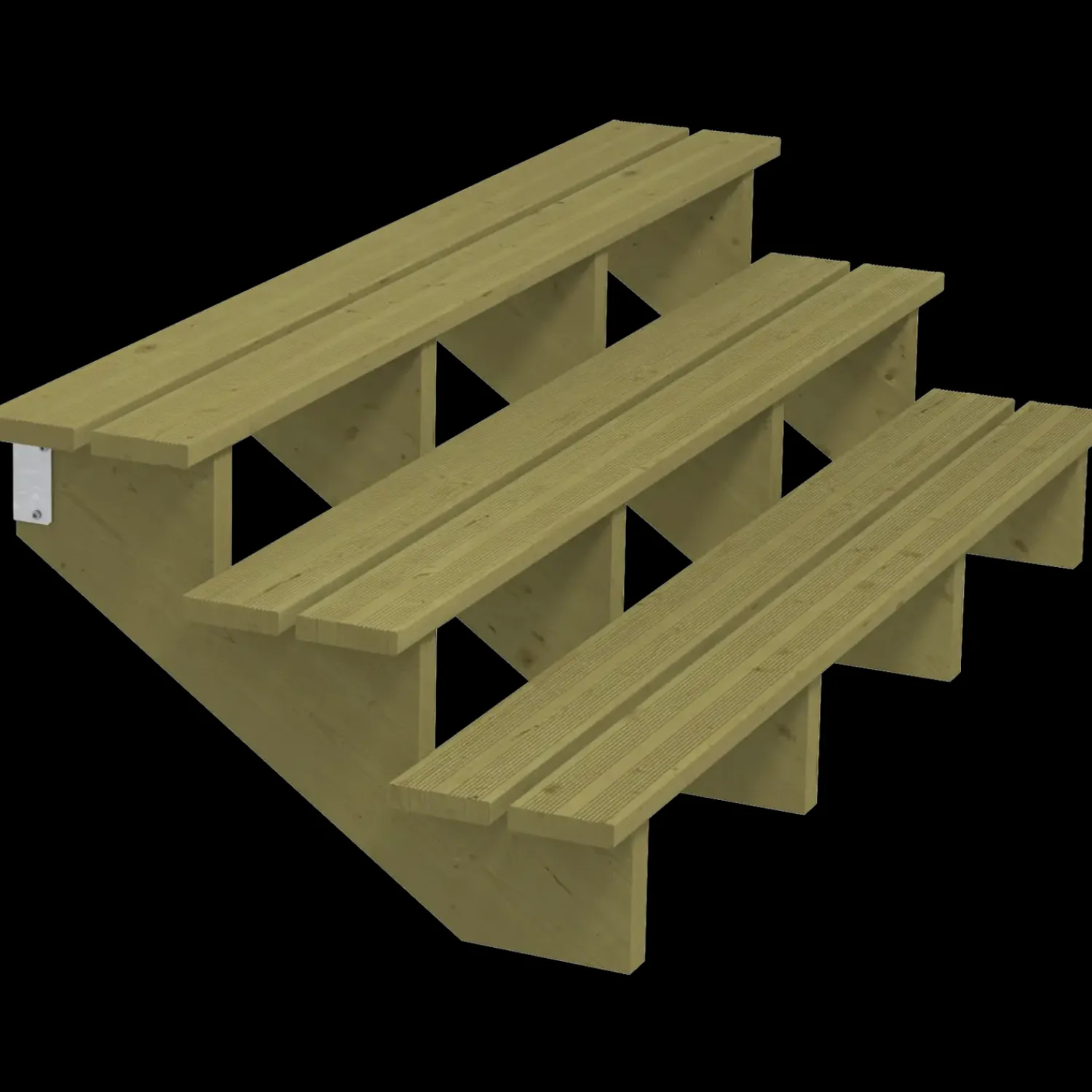 Hot Plus Terrassetrappe 3 trin 54x76 cm 34,2° 180 cm