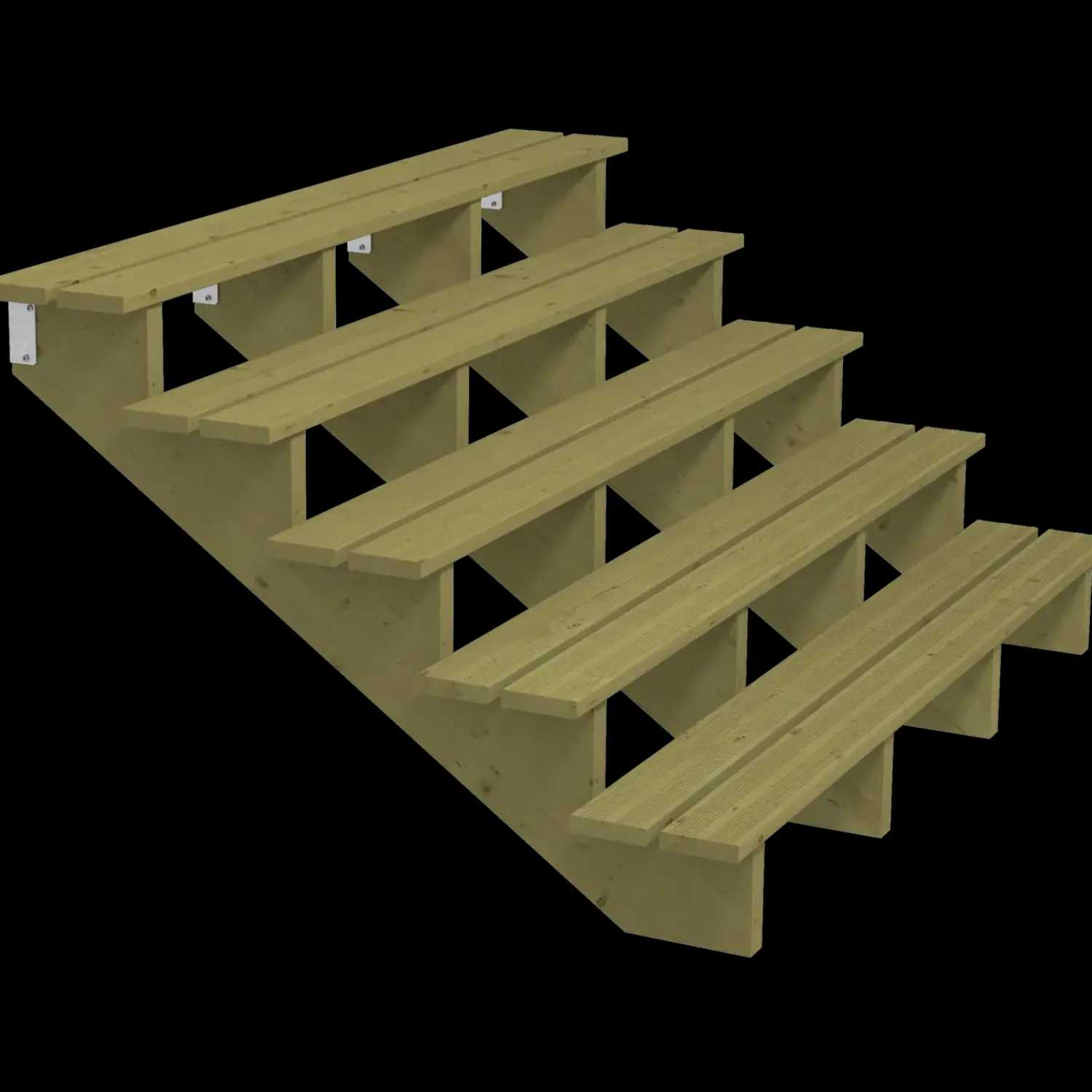 Discount Plus Terrassetrappe 5 trin 88x126 cm 34,2° 180 cm