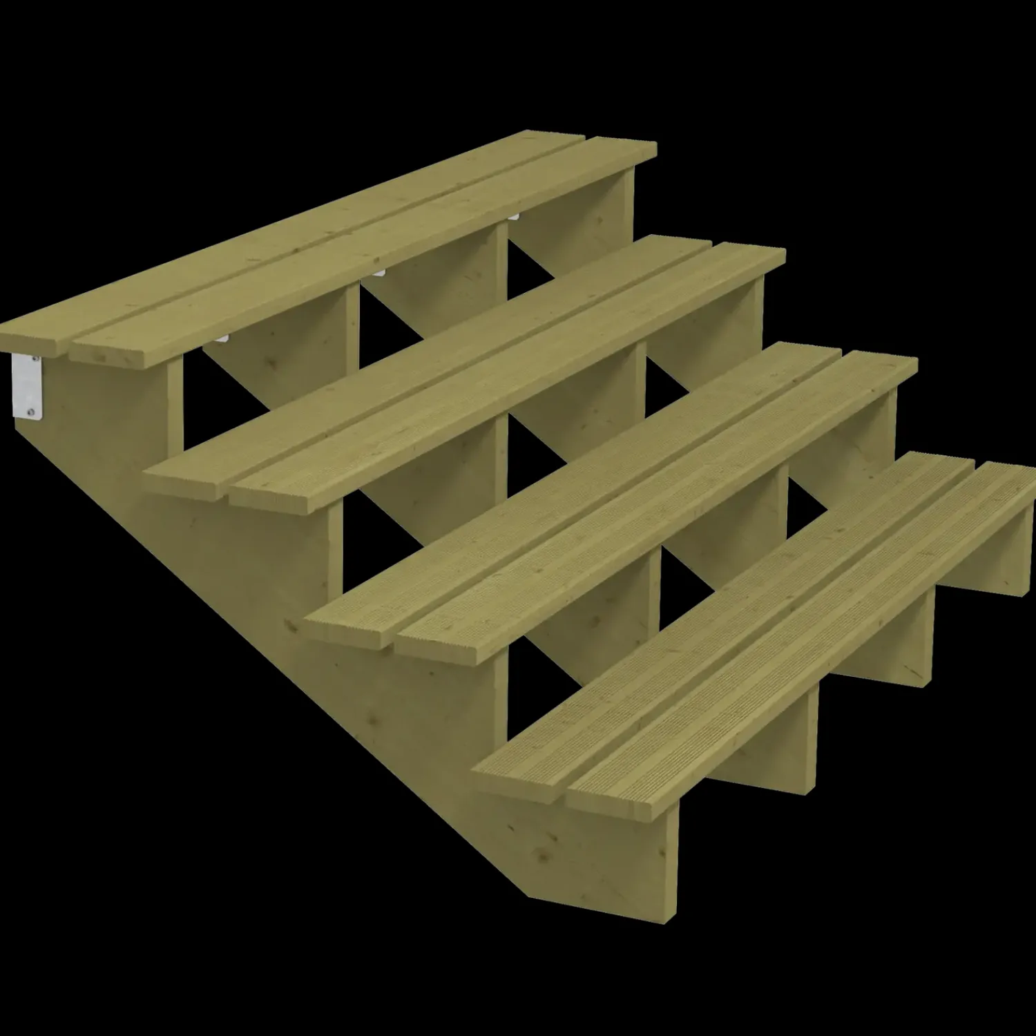 Plus Trapper Og Lemme^Terrassetrappe 4 trin 71x101 cm 34,2° 180 cm