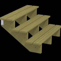 Plus Trapper Og Lemme^Terrassetrappe 3 trin 54x76 cm 34,2° 120 cm