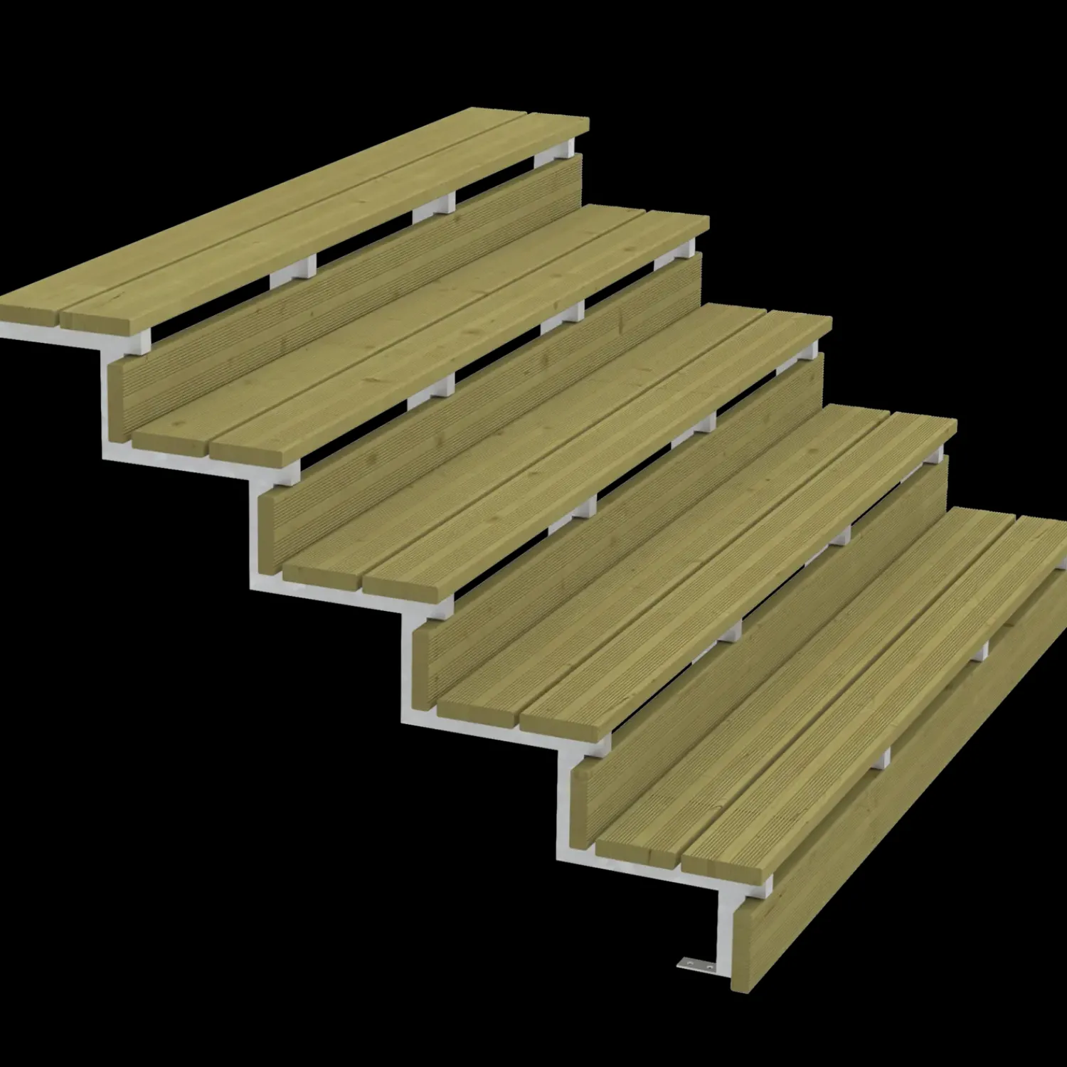 Plus Trapper Og Lemme^Terrassetrappe 5 trin 88x129 cm 34,2° 180 cm