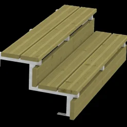 Plus Trapper Og Lemme^Terrassetrappe 2 trin 37x54 cm 34,2° 120 cm