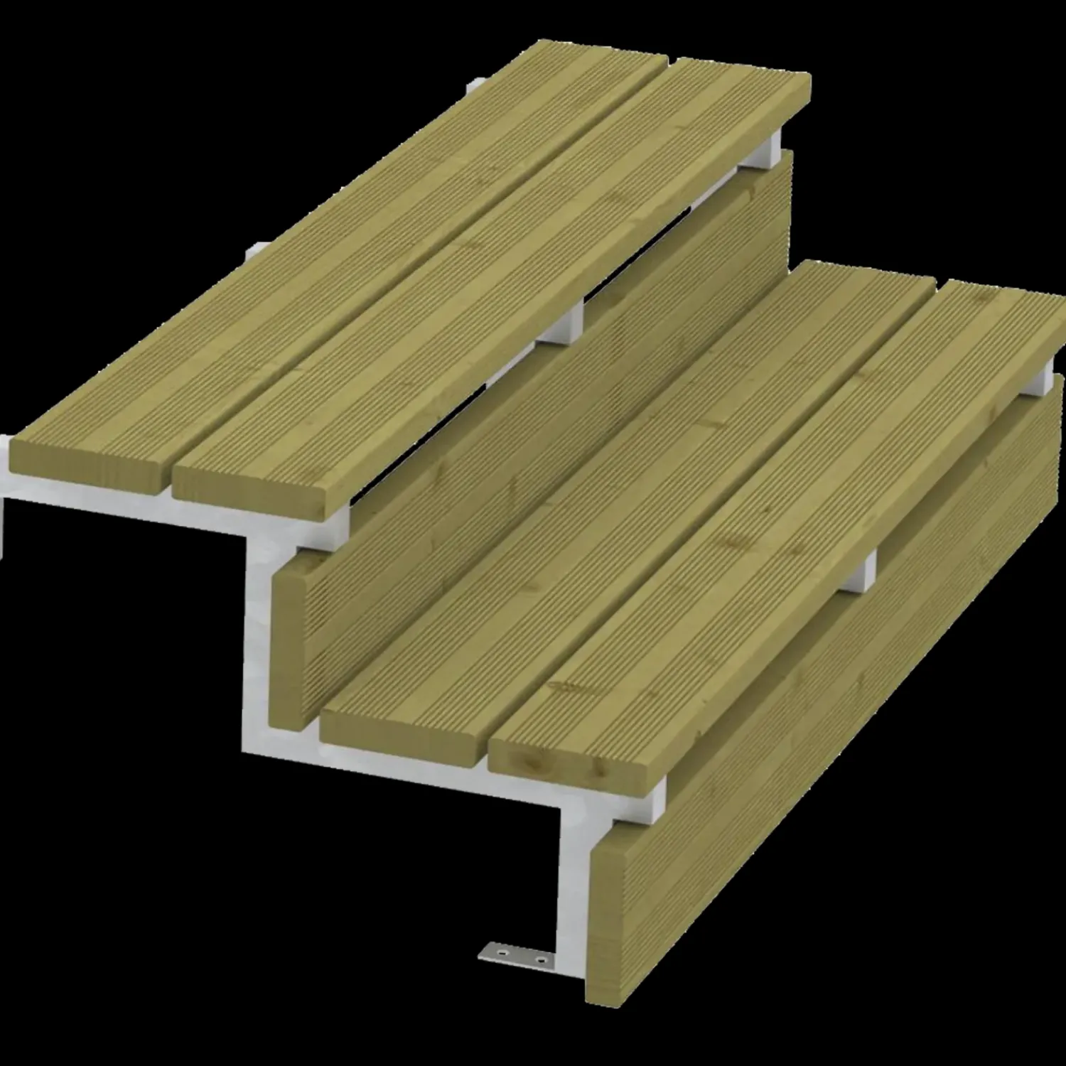 Plus Trapper Og Lemme^Terrassetrappe 2 trin 37x54 cm 34,2° 120 cm