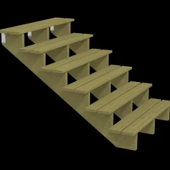 Plus Trapper Og Lemme^Terrassetrappe 6 trin 105x151 cm 34,2° 120 cm