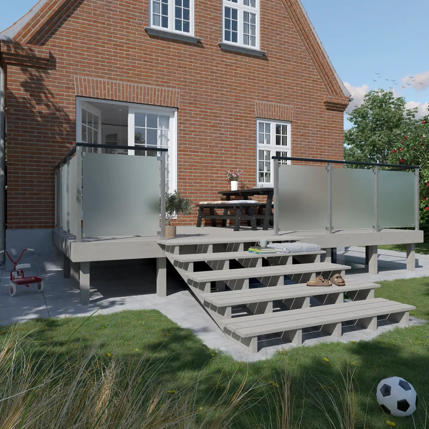 Hot Plus Terrassetrappe 5 trin 19° 180 cm