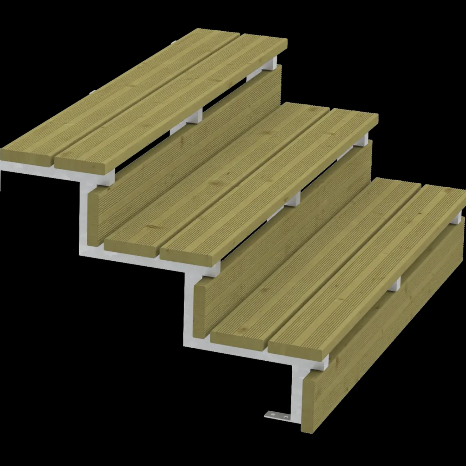 Hot Plus Terrassetrappe 3 trin 54x79 cm 34,2° 120 cm