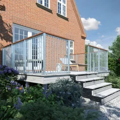 Plus Terrassetrappe 4 trin 71x104 cm 34,2°  120 cm