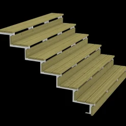 Plus Terrassetrappe 6 trin 105x154 cm 34,2° 180 cm