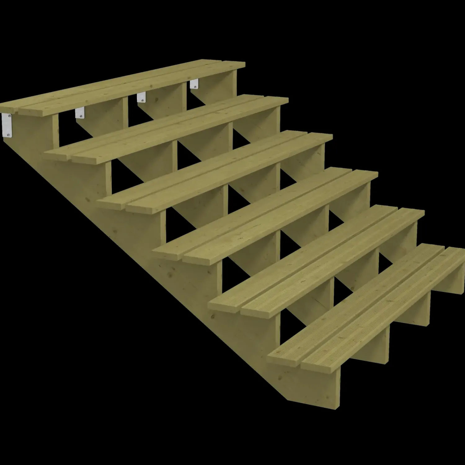 Clearance Plus Terrassetrappe 6 trin 105x151 cm 34,2° 180 cm