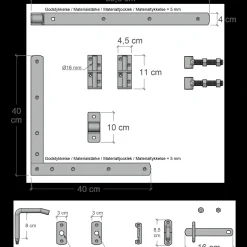 Plus Havelåger^Tokyo bred låge inkl. beslag 150x90 cm sort