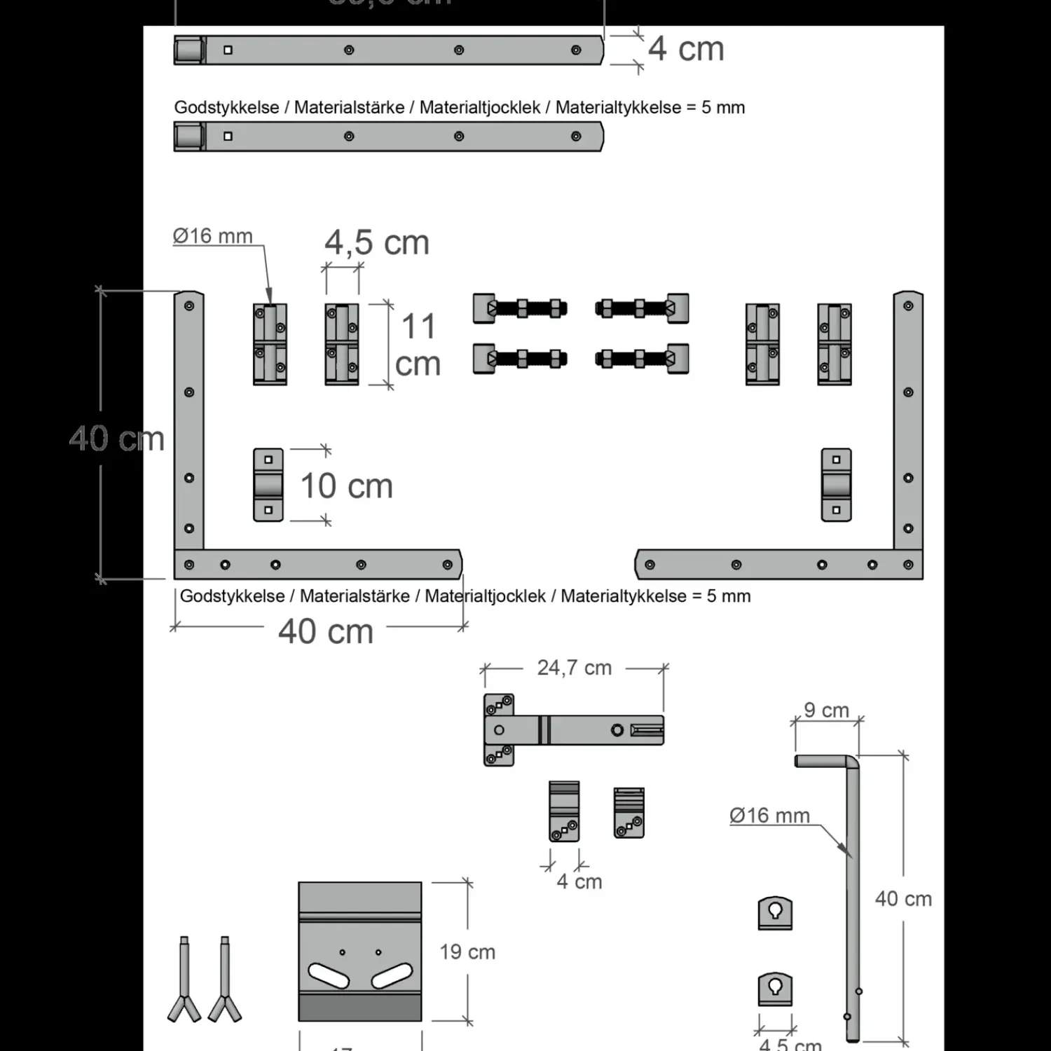 Plus Havelåger^Tokyo dobbeltlåge inkl. beslag 200x90 cm hvid