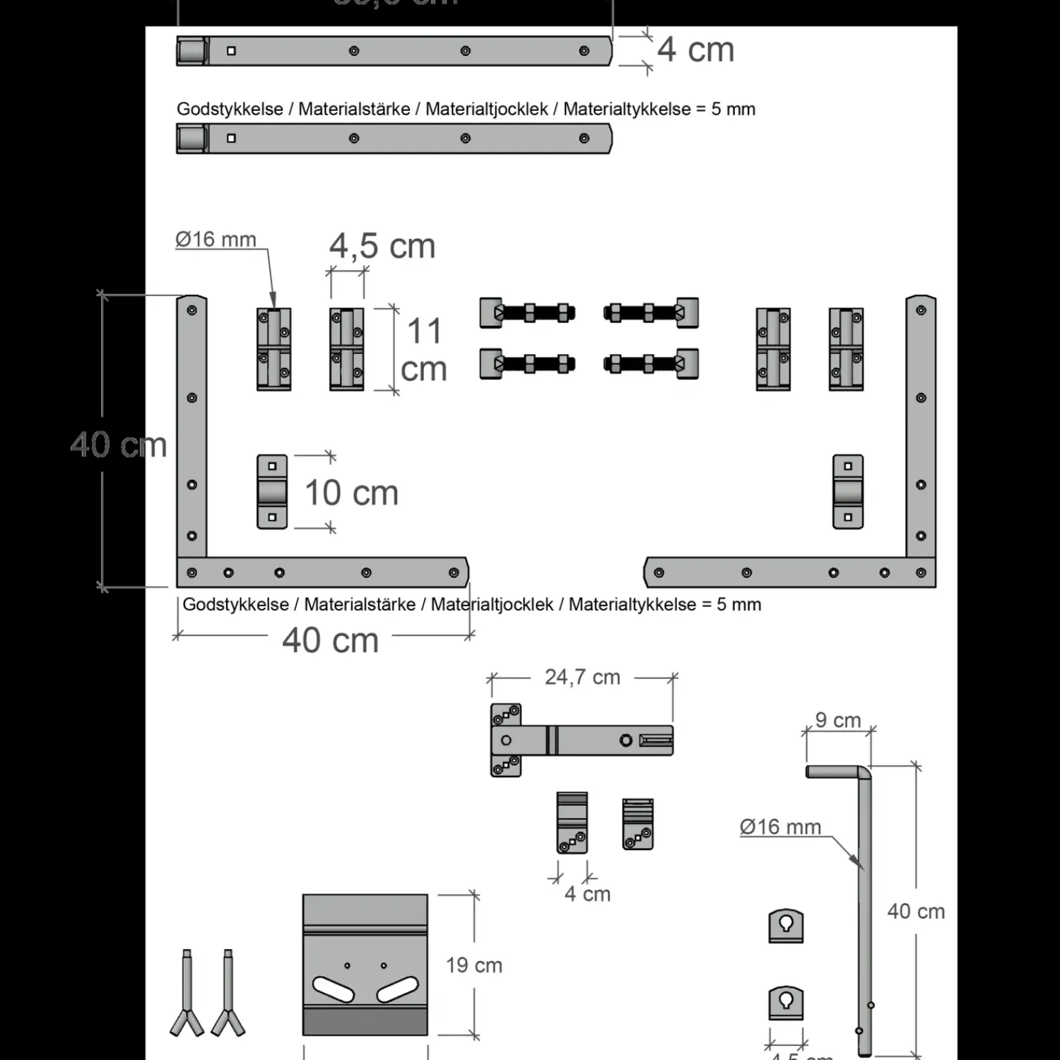 Plus Havelåger^Tokyo dobbeltlåge inkl. beslag 200x90 cm hvid