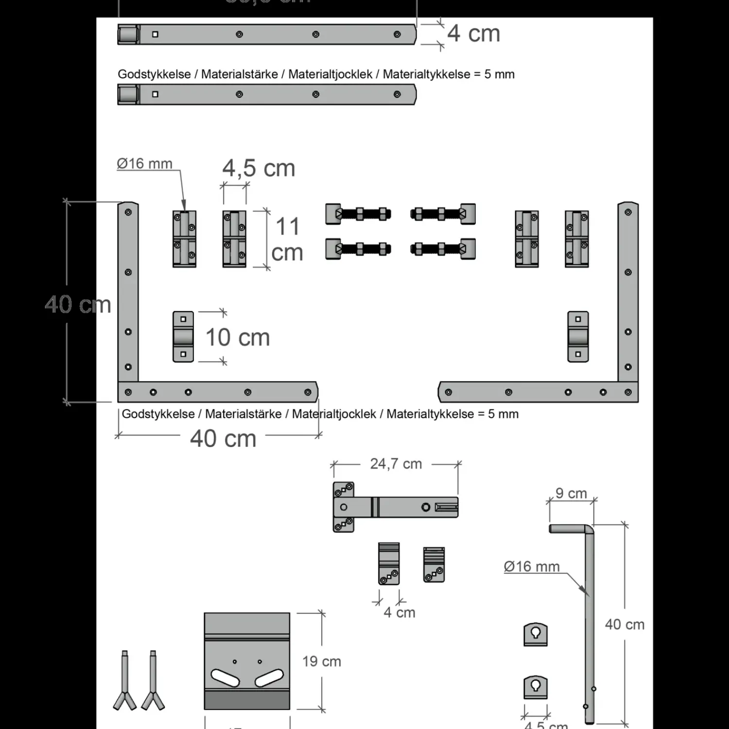 Plus Havelåger^Tokyo dobbeltlåge inkl. beslag 300x90 cm hvid