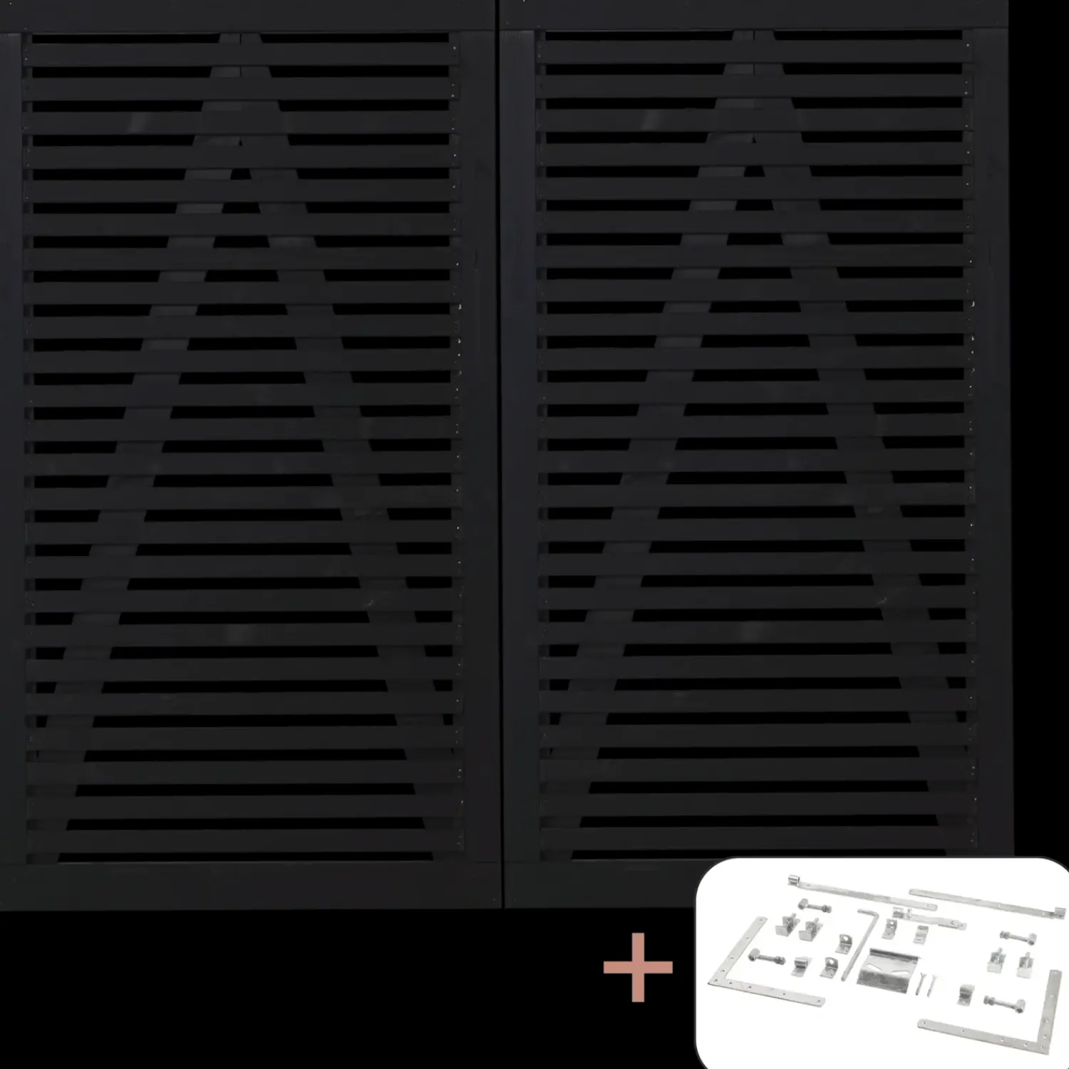 Plus Havelåger^Tokyo dobbeltlåge inkl. beslag 200x90 cm sort