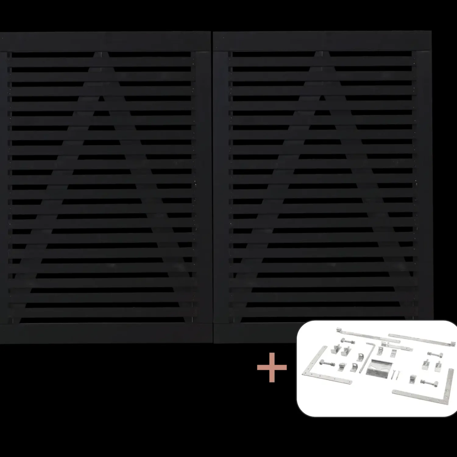 Plus Havelåger^Tokyo dobbeltlåge inkl. beslag 200x90 cm sort