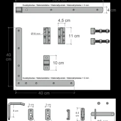 Plus Havelåger^Tokyo enkeltlåge inkl. beslag 100x90 cm hvid