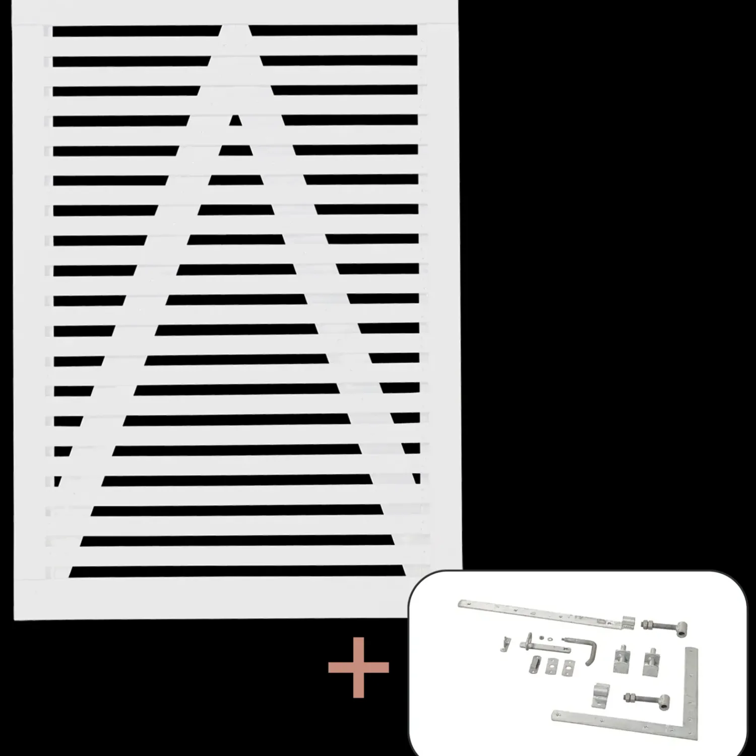 Plus Havelåger^Tokyo enkeltlåge inkl. beslag 100x90 cm hvid