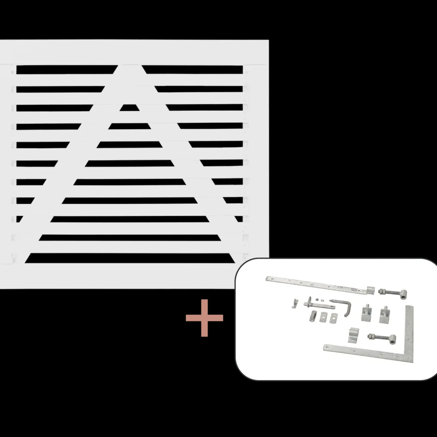 Plus Havelåger^Tokyo enkeltlåge inkl. beslag 100x90 cm hvid