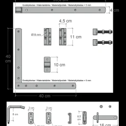 Plus Havelåger^Tokyo enkeltlåge inkl. beslag 100x90 cm hvid