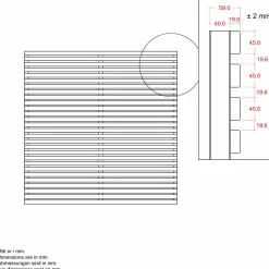 New Plus Tokyo hegn 180×180 cm ThermoWood®