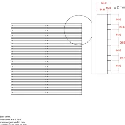 Plus Lamelhegn^Tokyo Hegn 180x90 cm umbragrå