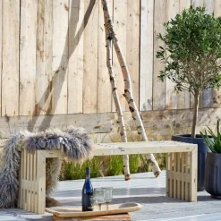 Hot Plus trallebænk rustik, 138x36 cm