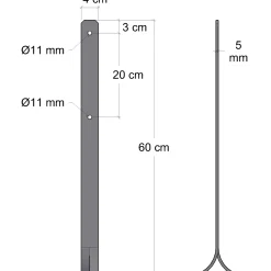 New Plus Universal stolpefødder t/nedstøbning 4x60 cm sort