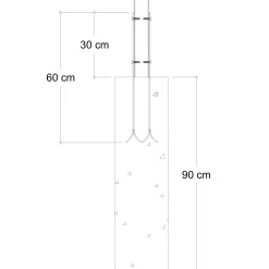 New Plus Universal stolpefødder t/nedstøbning 4x60 cm sort