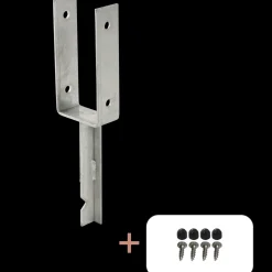 Hot Plus UStolpefod 9x9 cm stolper til nedstøbning m/skruer