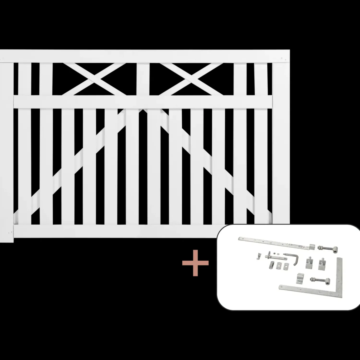 Plus Havelåger^Vinesse bred låge inkl. beslag 150x98 cm hvid