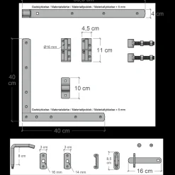 Plus Havelåger^Vinesse bred låge inkl. beslag 150x98 cm hvid