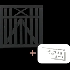 New Plus Vinesse enkeltlåge inkl. beslag 100x98 cm sort