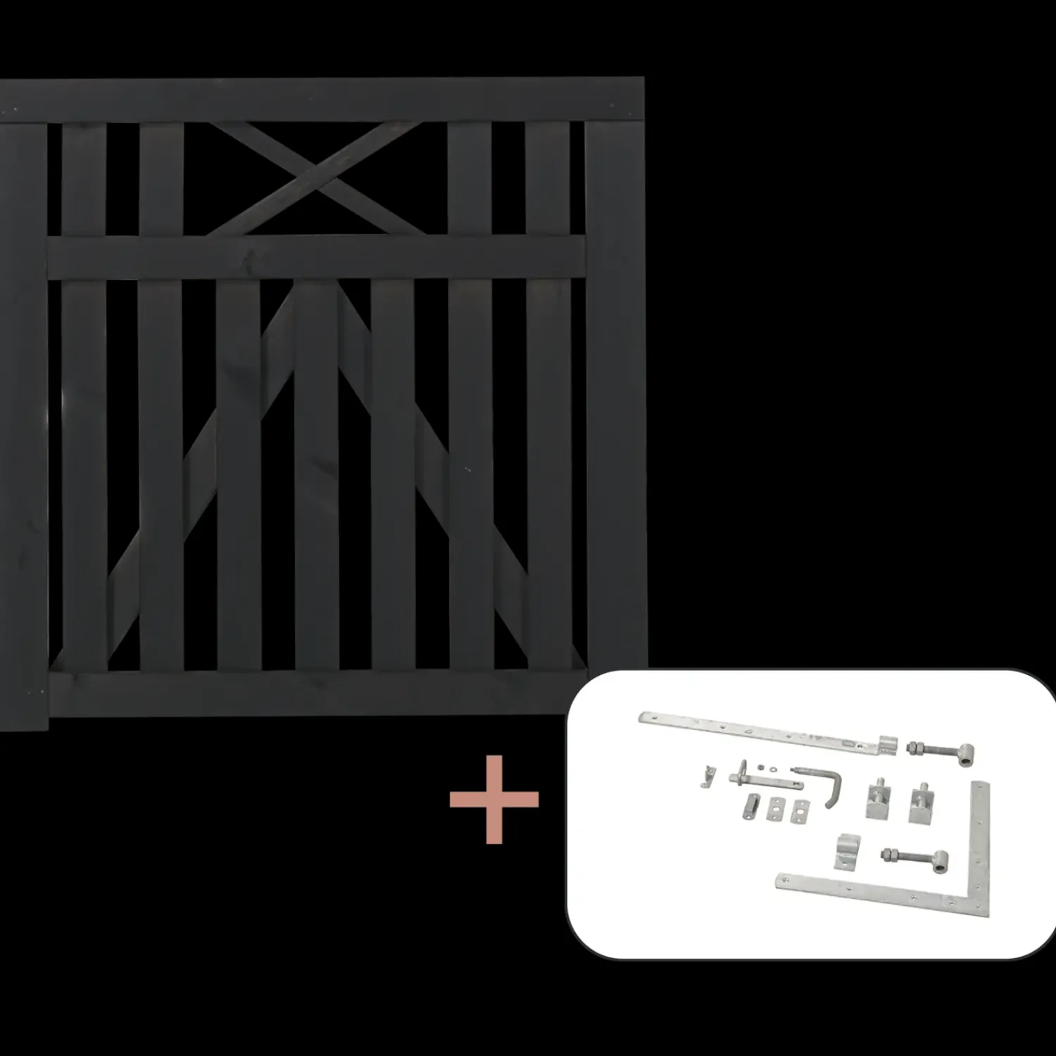 New Plus Vinesse enkeltlåge inkl. beslag 100x98 cm sort