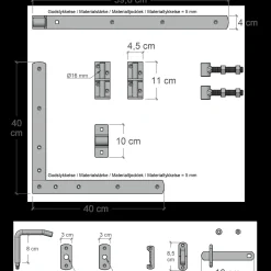 New Plus Vinesse enkeltlåge inkl. beslag 100x98 cm sort