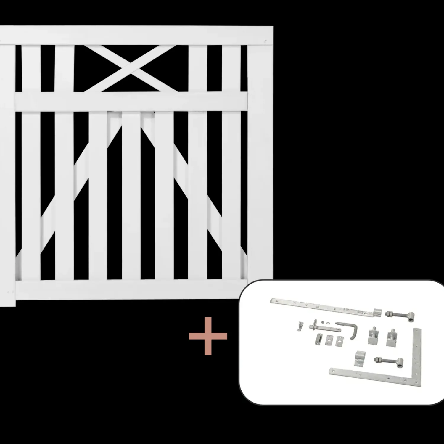 Plus Havelåger^Vinesse enkeltlåge inkl. beslag 100x98 cm hvid