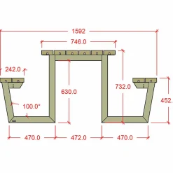 New Plus Wega Bord/Bænkesæt 177 cm ThermoWood®