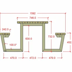 Plus Bord- Og Bænkesæt^Wega Bord/Bænkesæt m/2 ryglæn 177 cm ThermoWood®