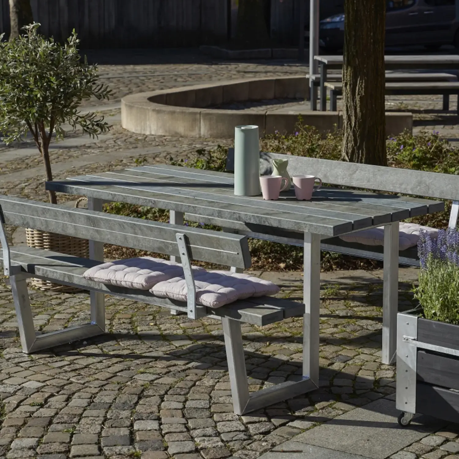 Plus Bord- Og Bænkesæt^Wega bord/bænkesæt med 2 ryglæn 177 cm trykimp