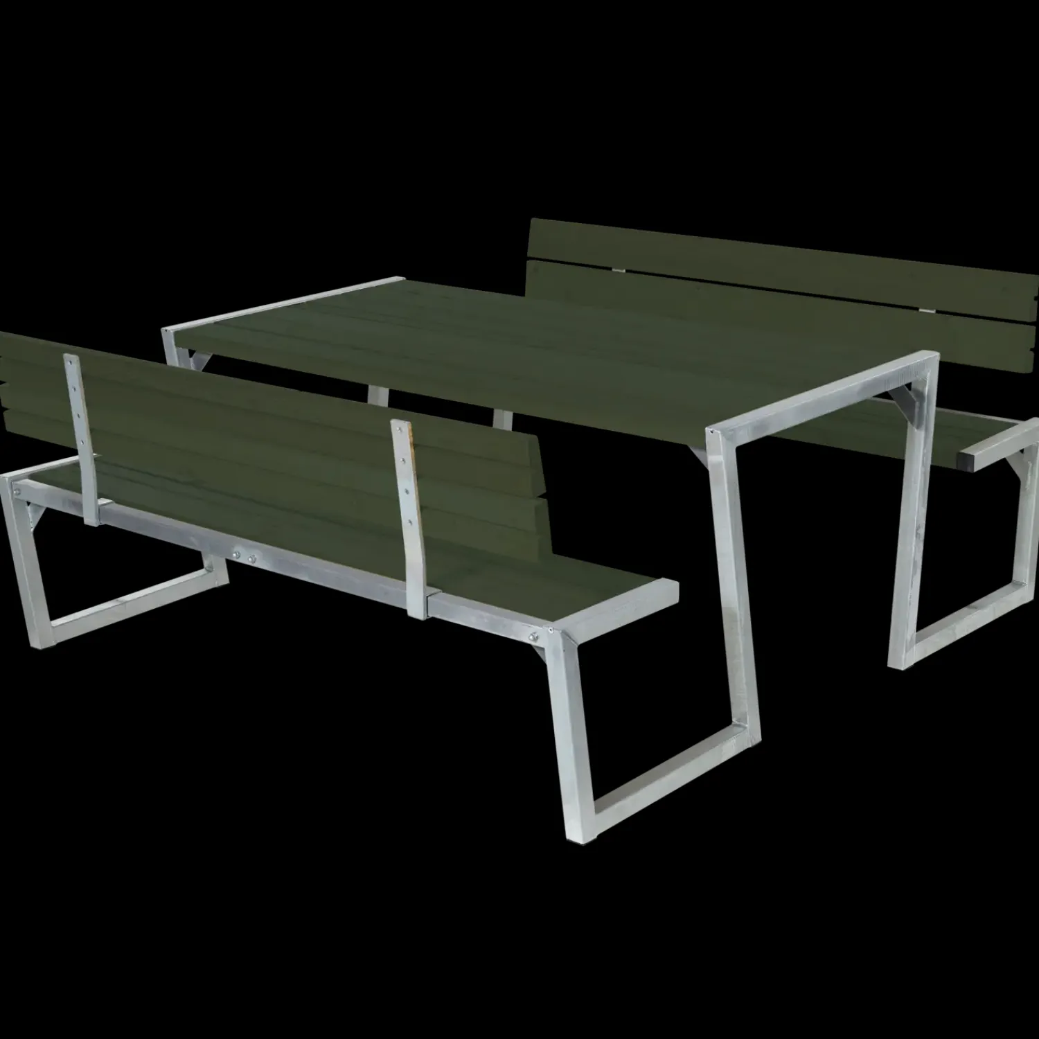 Plus Bord- Og Bænkesæt^Zigma bord- og bænkesæt med 2 ryglæn grøn, 176 cm