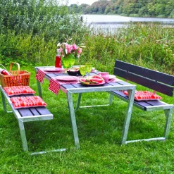 Plus Bord- Og Bænkesæt^Zigma bord- og bænkesæt med 2 ryglæn grøn, 176 cm