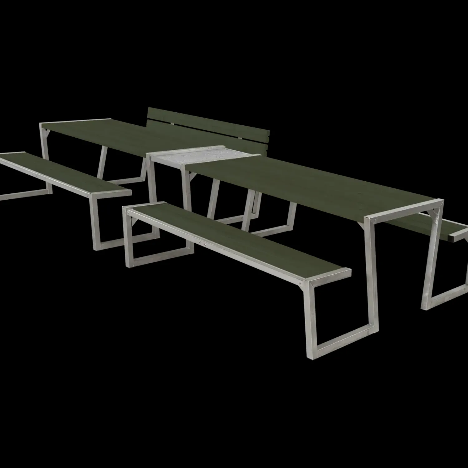 Hot Plus Zigma bord/bænkesæt med 1 ryglæn 392 cm sort