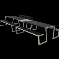 Hot Plus Zigma bord/bænkesæt med 1 ryglæn 392 cm sort