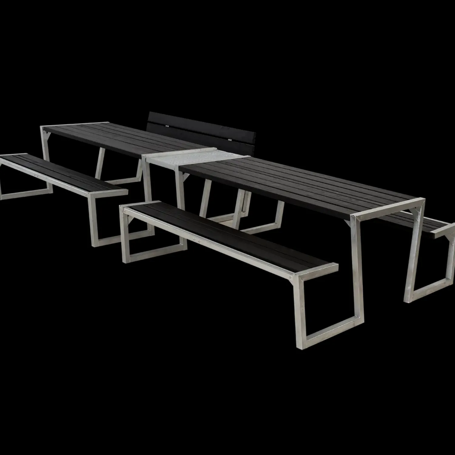 Hot Plus Zigma bord/bænkesæt med 1 ryglæn 392 cm sort